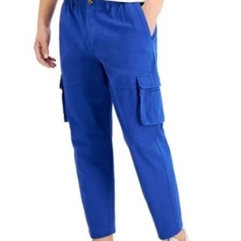 Club Room Men's Pants Cargo Cerulean Blue Classic Fit Straight Size XL NEW!